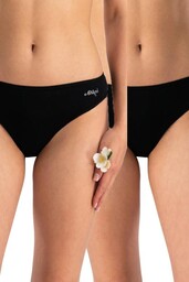 Figi damskie bawełniane (2pack) gładkie czarne z niskim