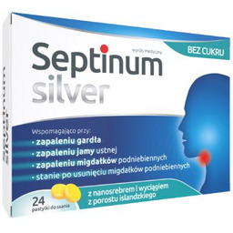 Septinum Silver bez cukru, 24 pastylki do ssania