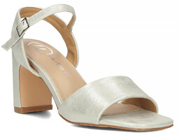 Sandały damskie na słupku srebrne Filippo 4500-39