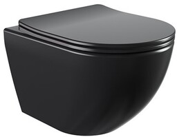 Czarna matowa miska wc wisząca Rimless Nero Tornado