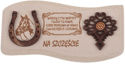 Podkowa na szczęście pamiątka drewniana prezent parzenica