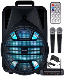 Mocna Kolumna Estradowa Głośnik Przenośny Bluetooth Mikrofony Bezprzewodowe