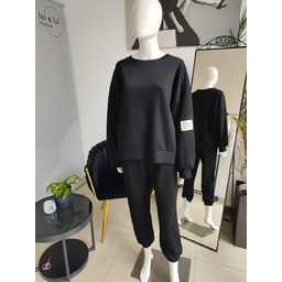 Masełkowy Dres Oversize - Czarny One Size