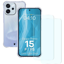 Bizon Elastyczne etui + 2x szkło hartowane Case