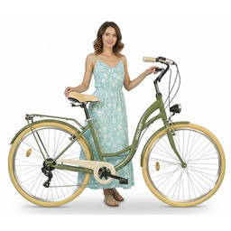 Rower Miejski Damski Dallas City 26" 7-Biegów Khaki