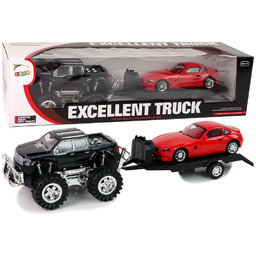 CZARNY POJAZD Z BIAŁĄ LAWETĄ DLA NAJMŁODSZYCH