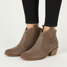 Armodo Botki damskie, cholewka ze skóry naturalnej o