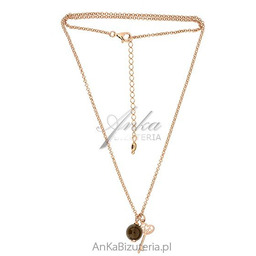 ankabizuteria.pl Srebrna kolia pozłacana różowym złotem z kwarcem