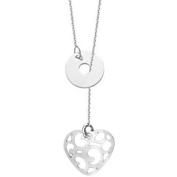 Srebrna krawatka 925 ring z ażurowym sercem