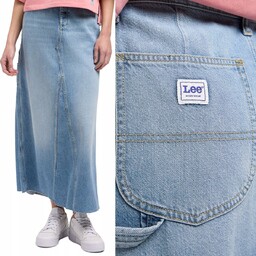 Lee CARPENTER SKIRT WORKWEAR In Tranquility DŁUGA JEANSOWA