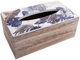Drewniane pudełko na chusteczki Tropical blue, 24 x