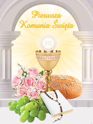 Baner na Pierwszą Komunię Świętą 75x100 cm