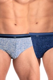 Slipy męskie bawełniane (2 pack) z stylowym wzorem