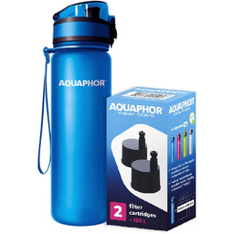 Aquaphor City 0,5L Niebieska butelka filtrująca wodę