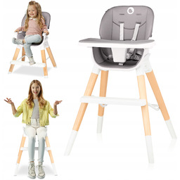 Krzesełko do karmienia drewniane z tacą z Pasami