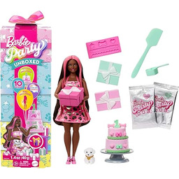 Barbie Party Unboxed Imprezowe niespodzianki Urodziny pieska Zestaw