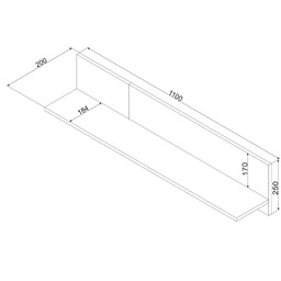 Półka wisząca dąb artisan / czarna mat 110