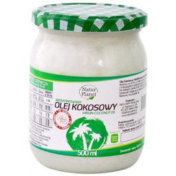 Natur Planet, olej Kokosowy nierafinowany, 500 ml