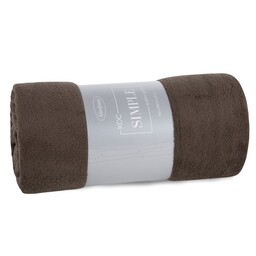 Eurofirany Koc narzuta z mikrofibry 150x200 Simple brązowy