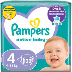 Pampers Active Baby Pieluszki Rozmiar 4 132szt 9-14kg