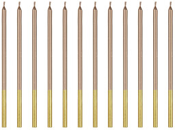 Świeczki urodzinowe różowe złoto - 14 cm -
