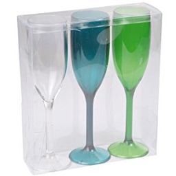 Viphome 6VAI813F Zestaw 3 plastikowych fletów do szampana