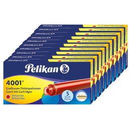 Naboje do pióra wiecznego długie 4001 czerwone PELIKAN