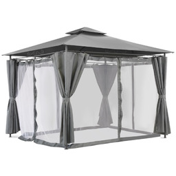Pawilon ogrodowy Ibiza 3x3m antracytowy z moskitierą Garden
