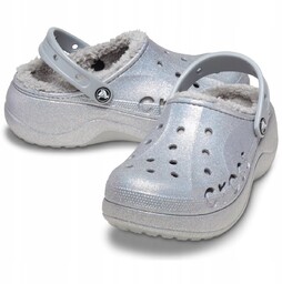 Damskie Ocieplane Chodaki Buty Crocs Baya Platform Lined