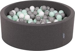 KiddyMoon Suchy Basen 90X30cm/300 Piłek  7Cm, Okrągły