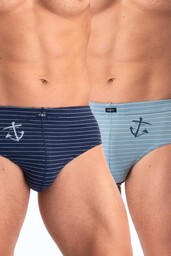 Slipy męskie bawełniane (2 pack) w morskiej kolorystyce