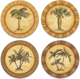 CoasterStone Chłonne kamienne podstawki pod napoje, palma, asortyment,