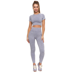 Moraj Szary Damski Komplet Top + Legginsy