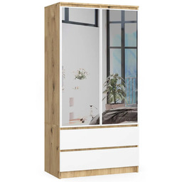 Elior Skandynawska szafa z lustrem dąb artisan +
