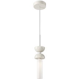 KYOTO Lampa wisząca biała marmur szkło H336cm fi10cm