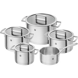 ZWILLING Kochtopf-Set, 5-tlg., 4 Deckel, Induktionsgeeignet, Edelstahl, Vitality