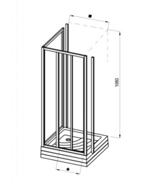 RAVAK 940703R2Z1 ścianki prysznicowe APSS-90 czarna, szkło Transparent