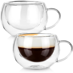 Szklanki termiczne z podwójną ścianką do kawy