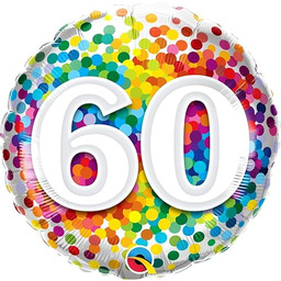 Folat - Balon foliowy 60 urodziny Rainbow Confetti