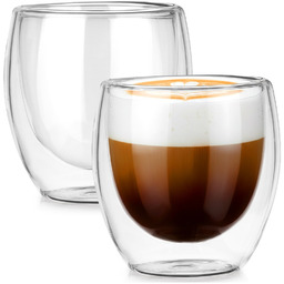 Szklanki termiczne z podwójną ścianką do kawy