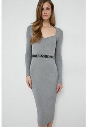 Karl Lagerfeld sukienka kolor szary mini dopasowana