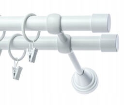 Karnisz Metalowy podwójny fi19 mm 270cm Biały Mat