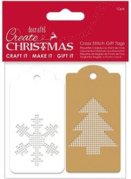 Create Christmas Etykiety prezentowe, białe i brązowe, jeden