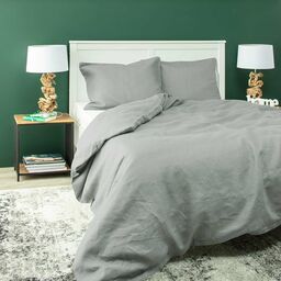 Komplet pościeli lnianej Linen 200x200cm light grey, 200