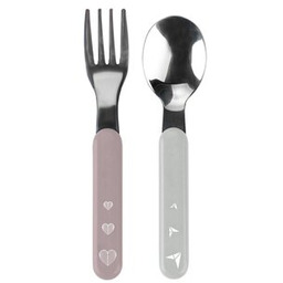 BABYONO Zestaw sztućców 1065/02 (2 elementy) Różowy