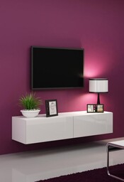 Cama Meble Szafka RTV VIGO 140'' 30/140/40 biały/biały