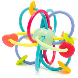 Baby Mix Silikonowo-plastikowy gryzak zgrzechotką, 12 cm