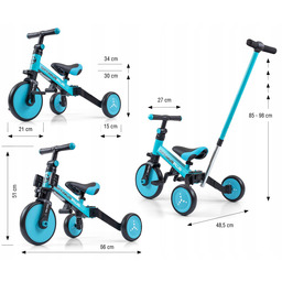 Milly Mally Rowerek 4w1 Optimus Plus blue