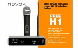 Novox Free H1 Mikrofon Bezprzewodowy Pojedyńczy Do Ręki