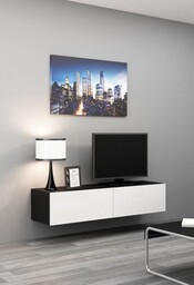 Cama Meble Szafka RTV VIGO 140'' 30/140/40 czarny/biały